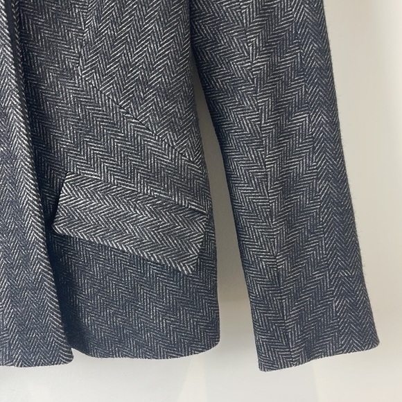 DIANE Von Furstenberg DvF Herringbone Tweed Jacket Georgica Grey Size 2 - Picture 8 of 16